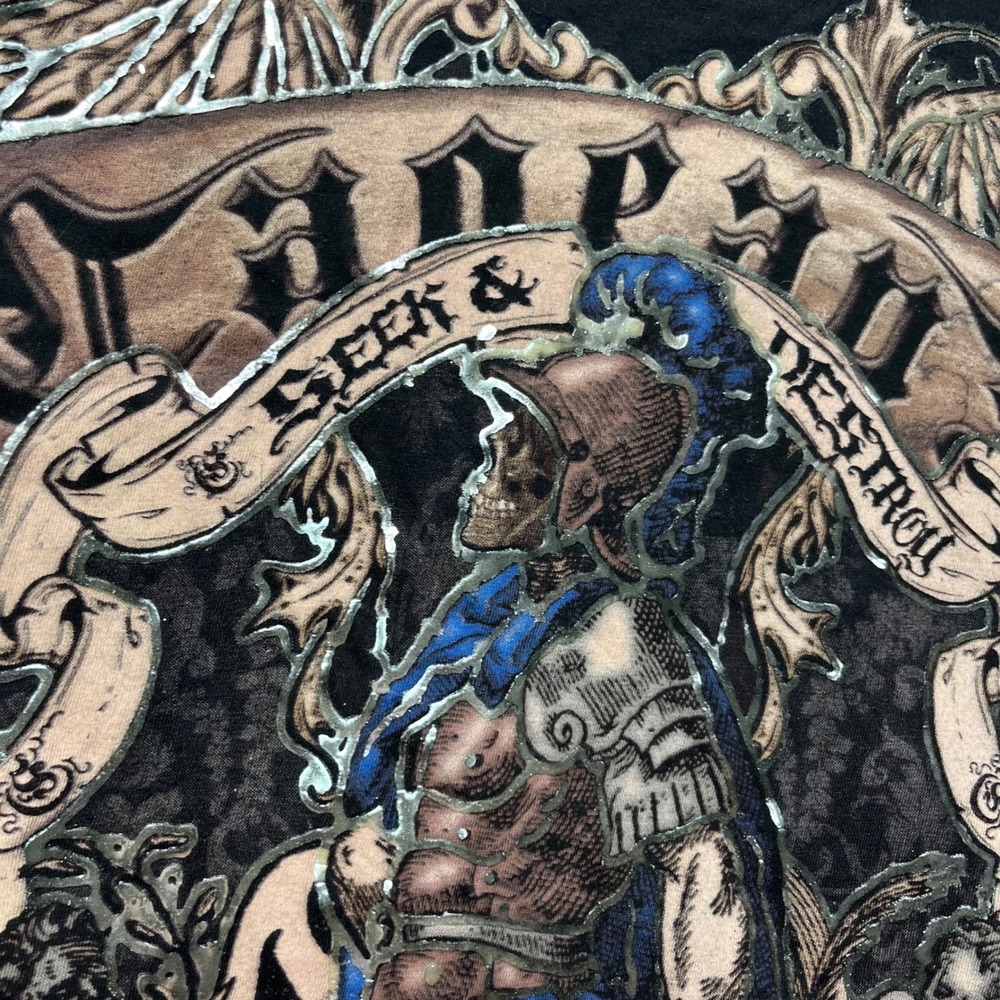 Rare Cage'd Eagle Crest Warrior Graphic Tee L 23x28 Affliction Gothic Streetwear
